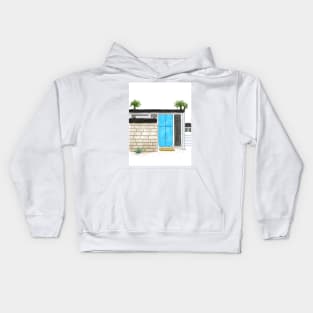 Blue Modern Palm Springs Door Kids Hoodie